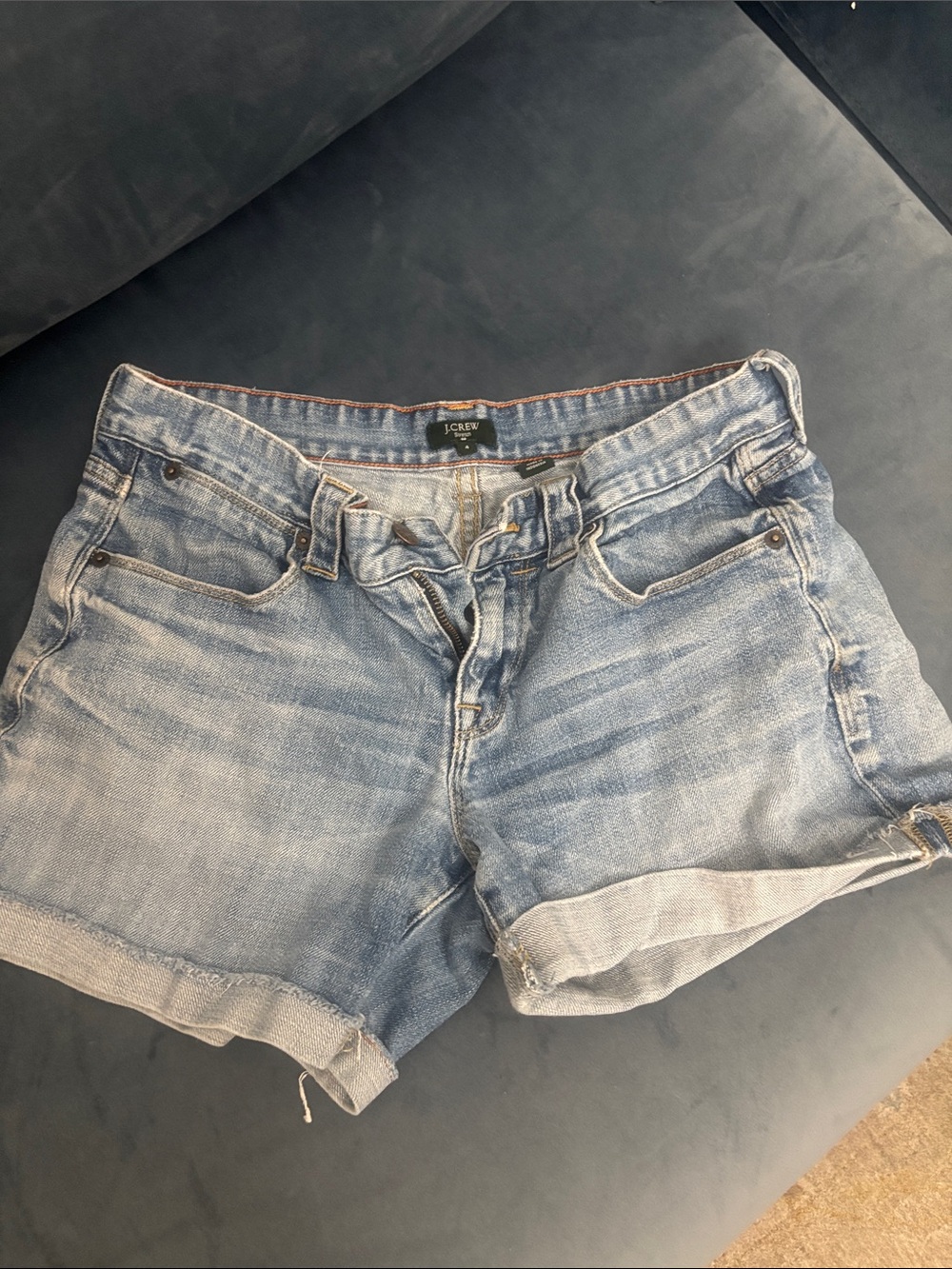 J. Crew Faded Blue Rolled-Hem Denim Shorts
